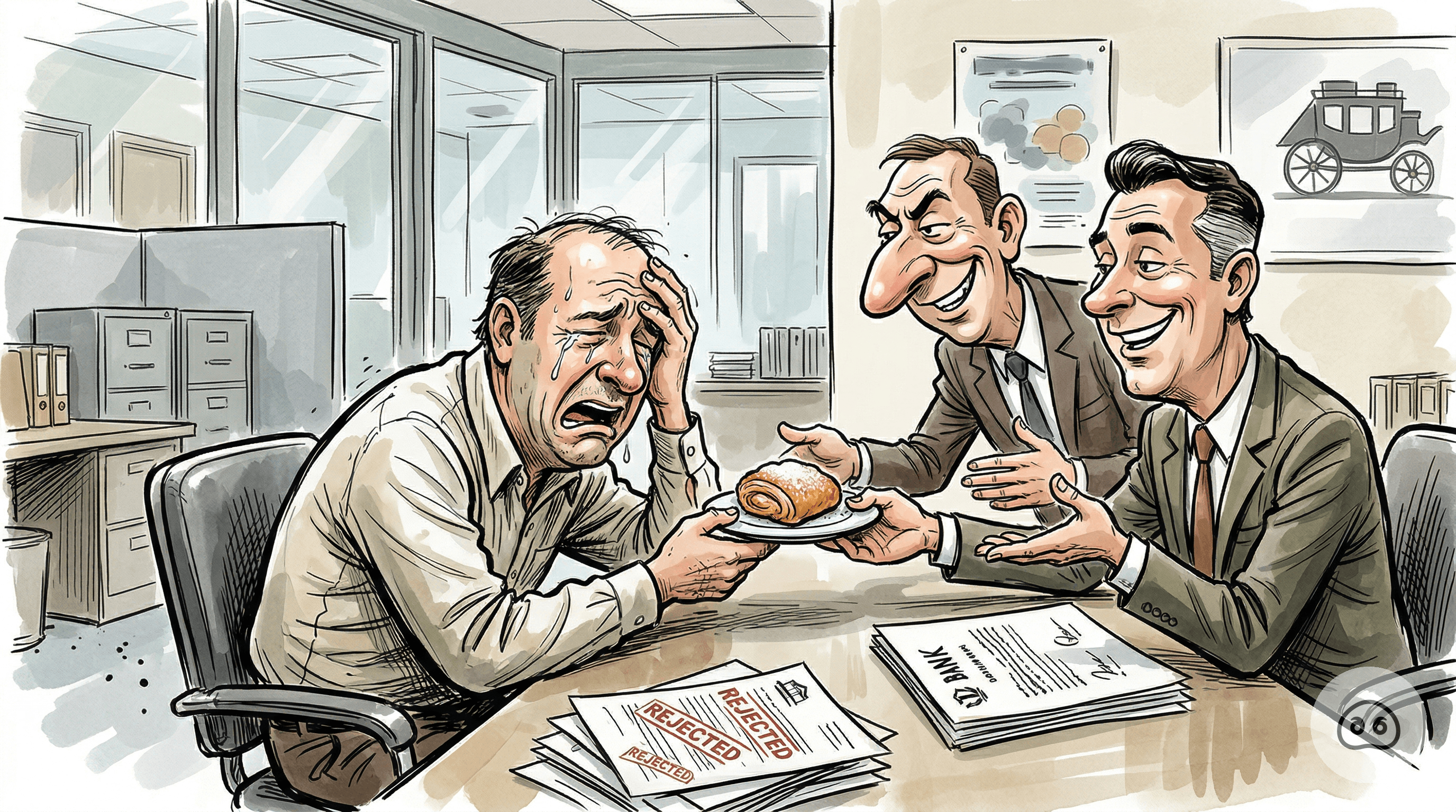 Bank Reassures Crying Man Denied Mortgage That He Can Still Have A 'Little Treat'