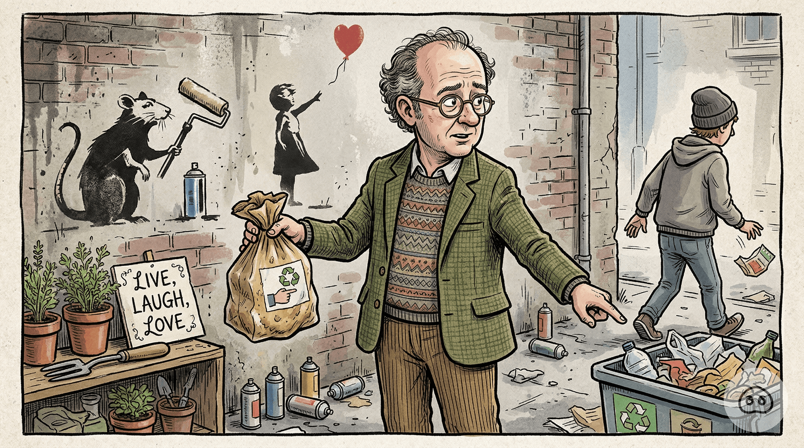 Interpol Investigation Reveals Banksy Is Exactly The Kind Of Man Who Would Remind You To Recycle Your Sourdough Packaging