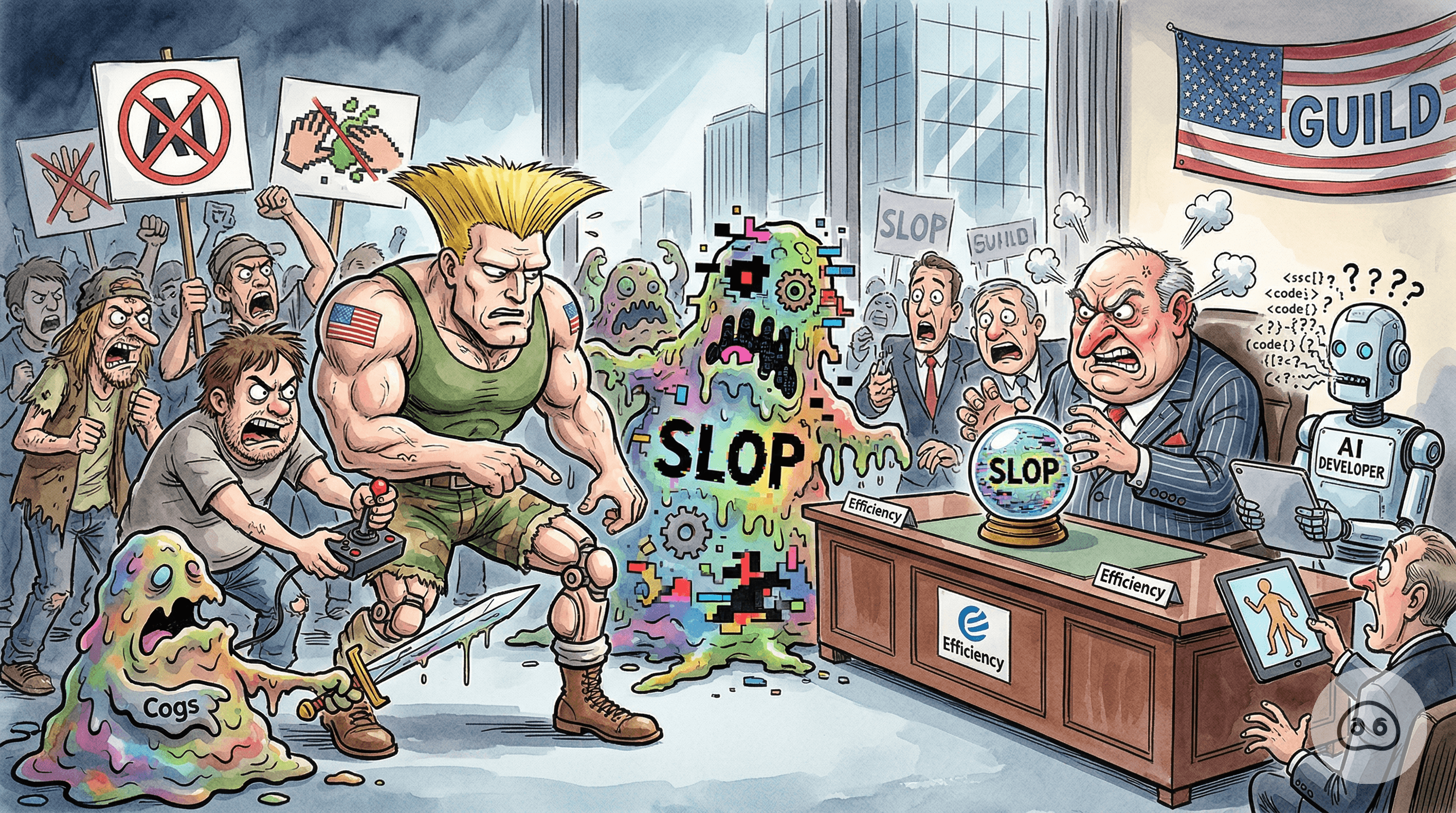 Ungrateful Gamers Reject Perfectly Good Algorithmic Slop Just Because Guile Has Three Knee Joints