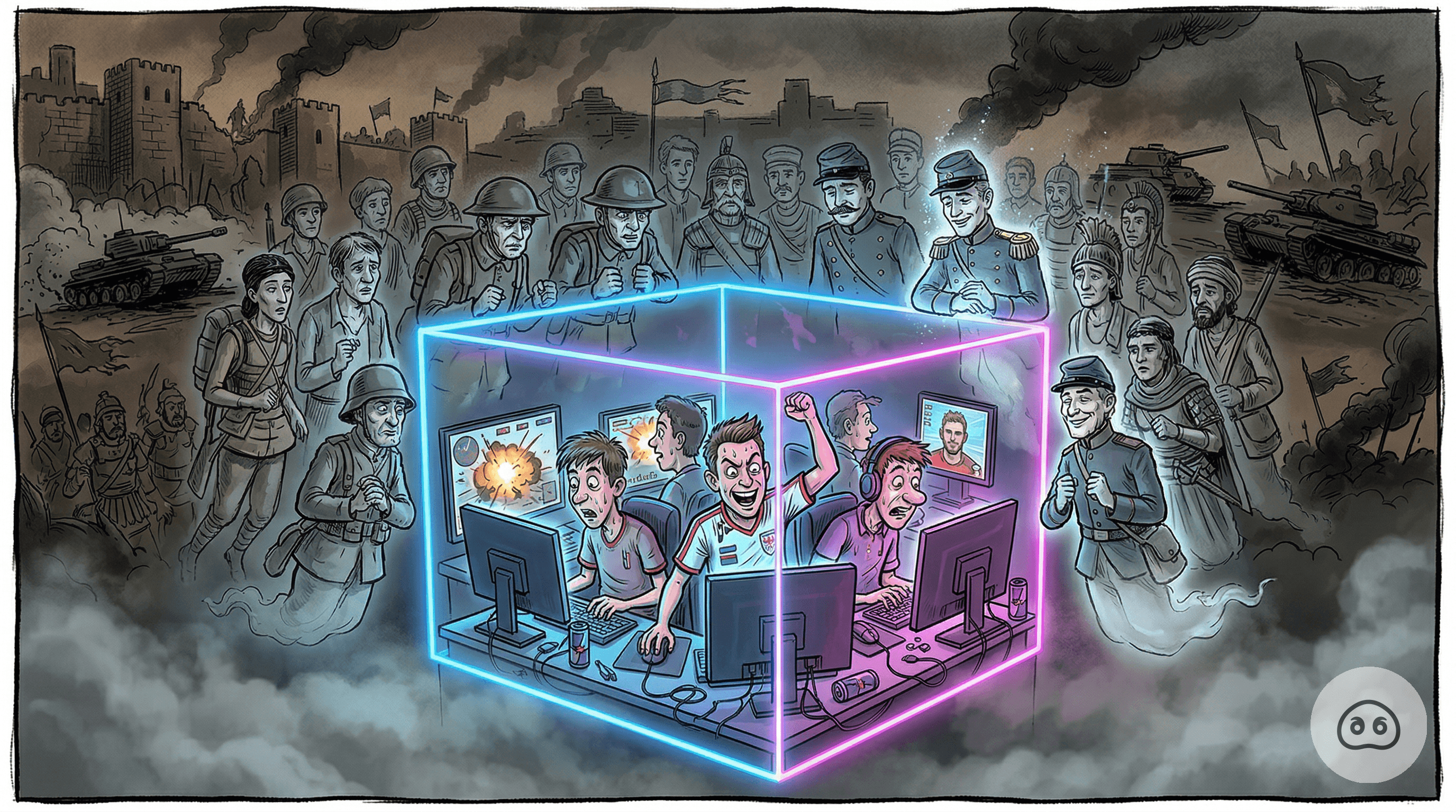Centuries Of Bitter Geopolitical Bloodshed To Culminate In Five Teenagers Clicking Mice Inside Neon Plexiglass Cube