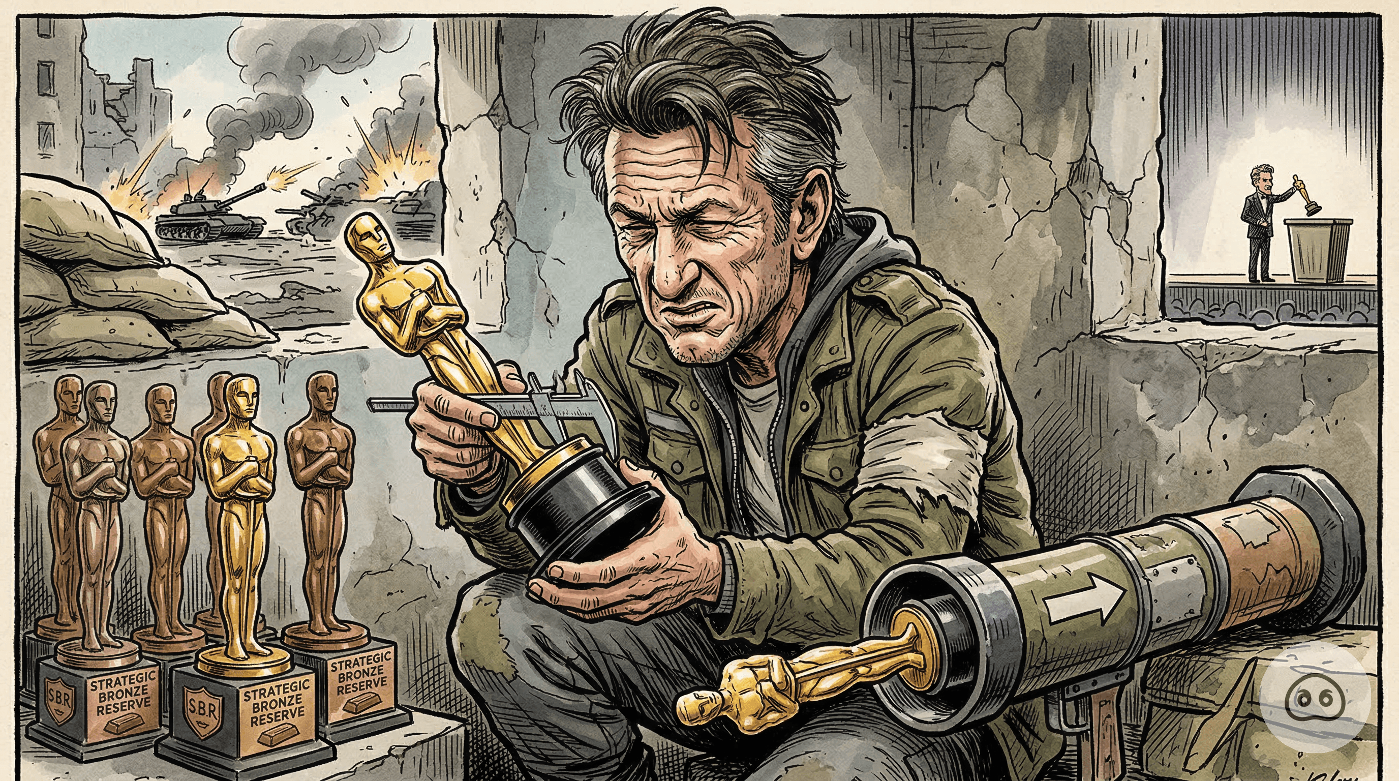 Humanitarian Sean Penn Awarded Third Oscar To Help Replenish Depleting Strategic Bronze Reserve