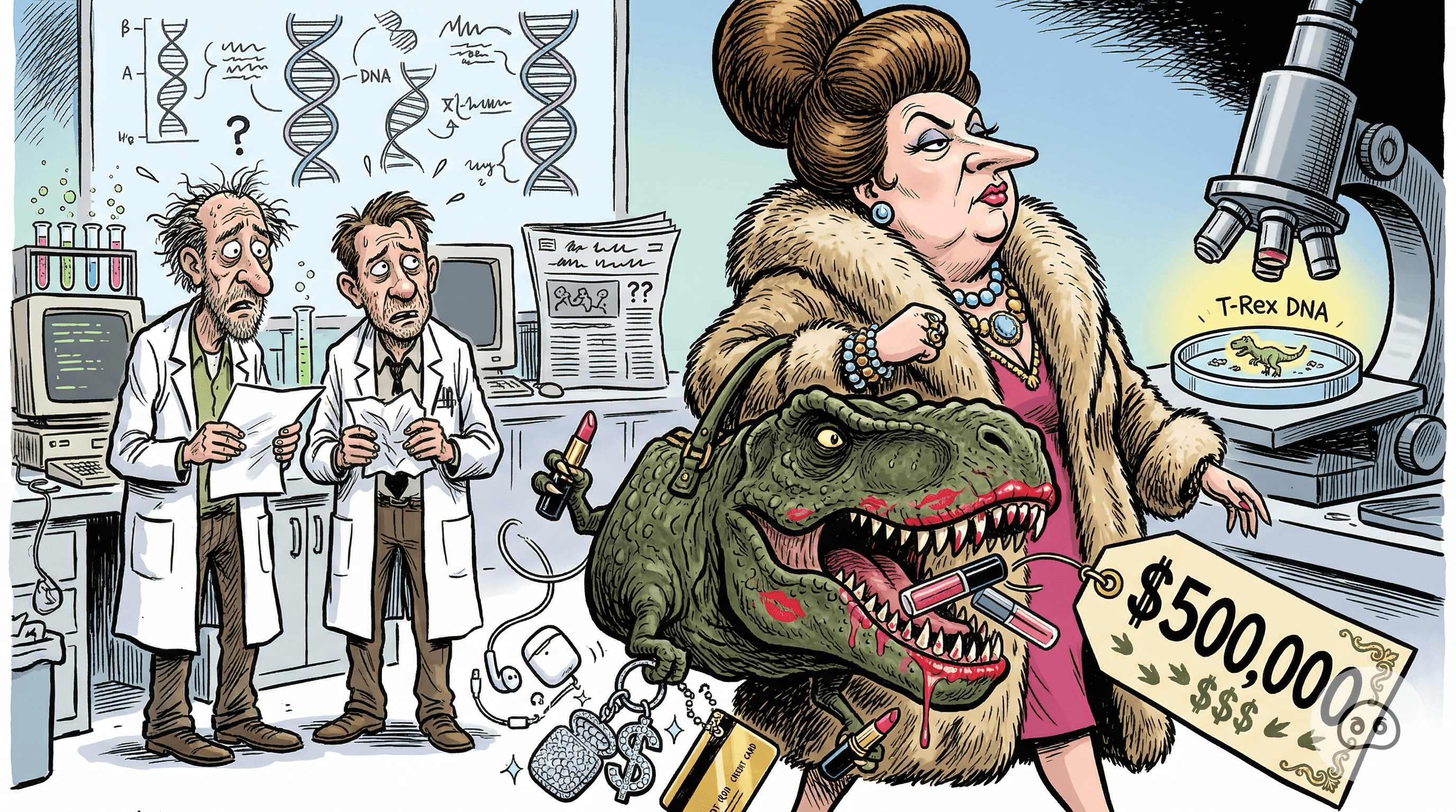 Humanity Finally Perfects The Art Of Using Cretaceous Apex Predators To Carry Lip Gloss