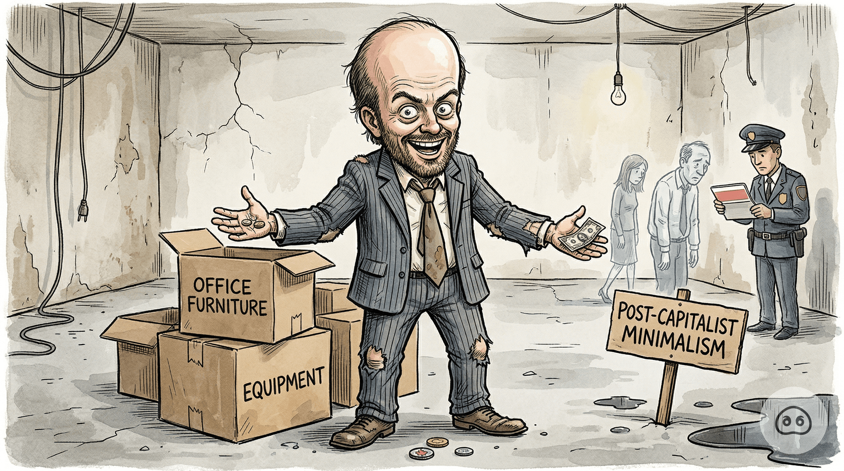 Tech CEO With $7 In Bank Rebrands Total Corporate Insolvency As 'Post-Capitalist Minimalism'